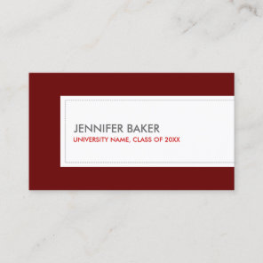 UNIVERSITY/COLLEGE STUDENT DEEP RED CALLING CARD