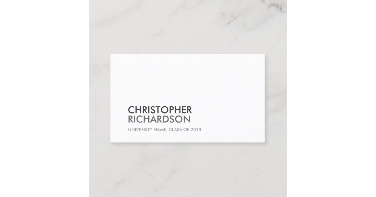 UNIVERSITY COLLEGE STUDENT WHITE Business Card