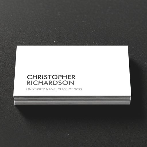 Customizable UNIVERSITY/COLLEGE STUDENT WHITE Business Card
