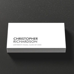 UNIVERSITY/COLLEGE STUDENT WHITE Business Card
