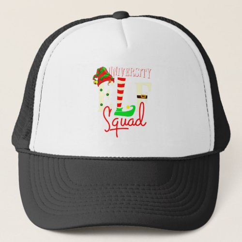 University Elf Squad Christmas Gift for University Trucker Hat