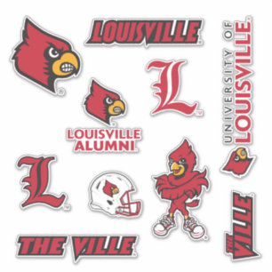 University Louisville Cardinal Logos Sticker