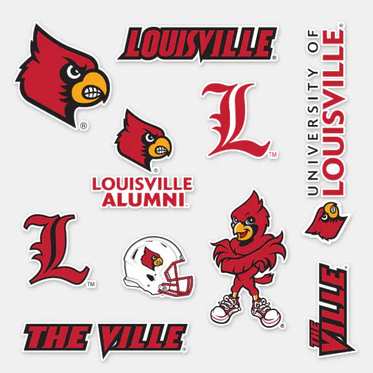 Louisville Cardinals College Logo 1C Vinyl Decal Sticker Car Window Wall 