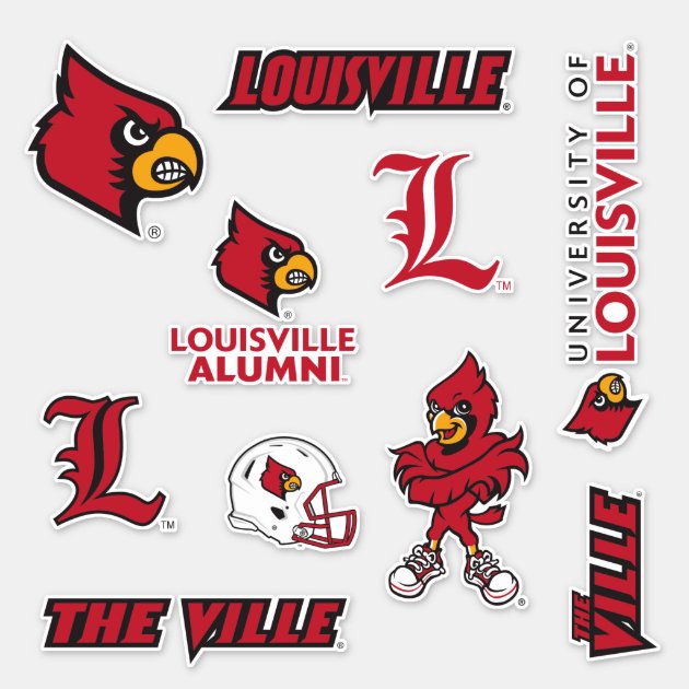 UL UNIVERSITY OF LOUISVILLE Cardinals Super Size Logo Decal 