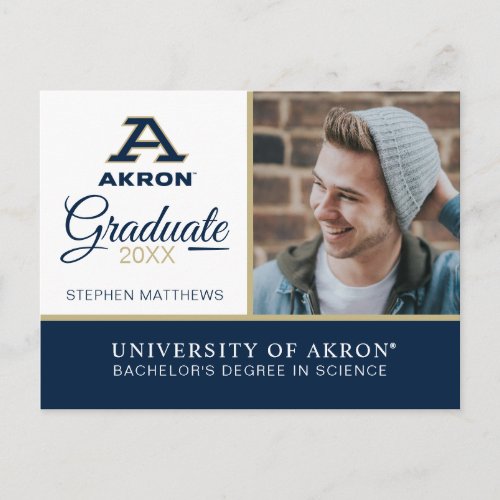 University of Akron  A Akron Announcement Postcard