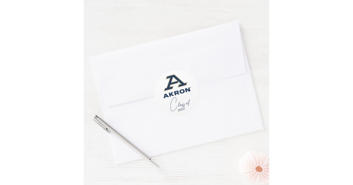 University of Akron | A Akron Classic Round Sticker | Zazzle