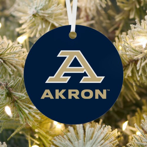 University of Akron  A Akron Metal Ornament