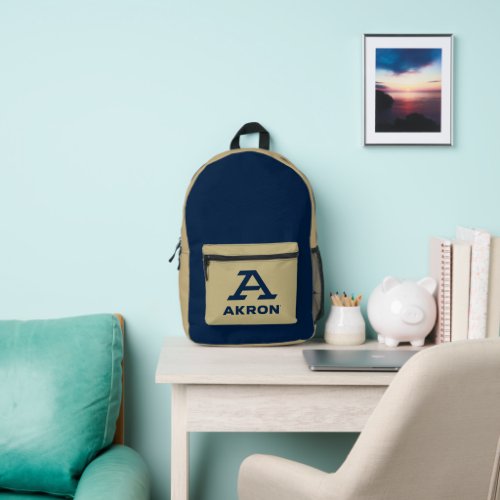 University of Akron  A Akron Printed Backpack