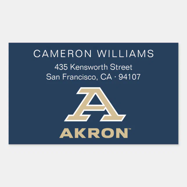 University of Akron | A Akron Rectangular Sticker | Zazzle
