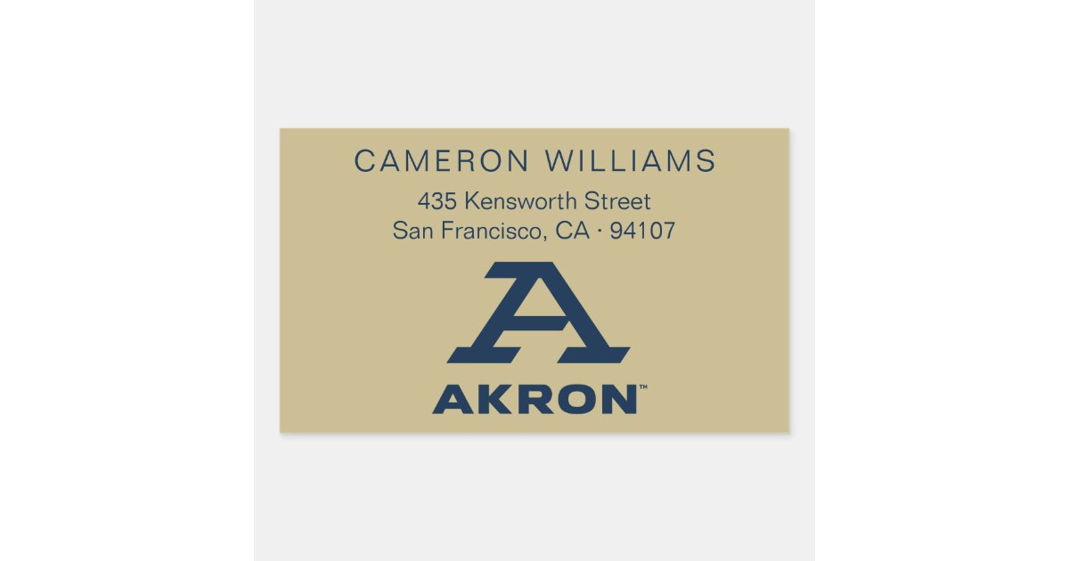 University of Akron | A Akron Rectangular Sticker | Zazzle