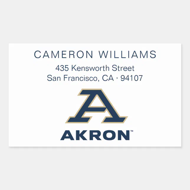 University of Akron | A Akron Rectangular Sticker | Zazzle