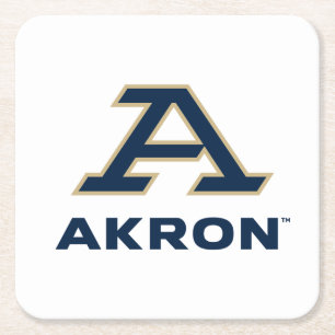 University of Akron   A Akron Square Paper Coaster