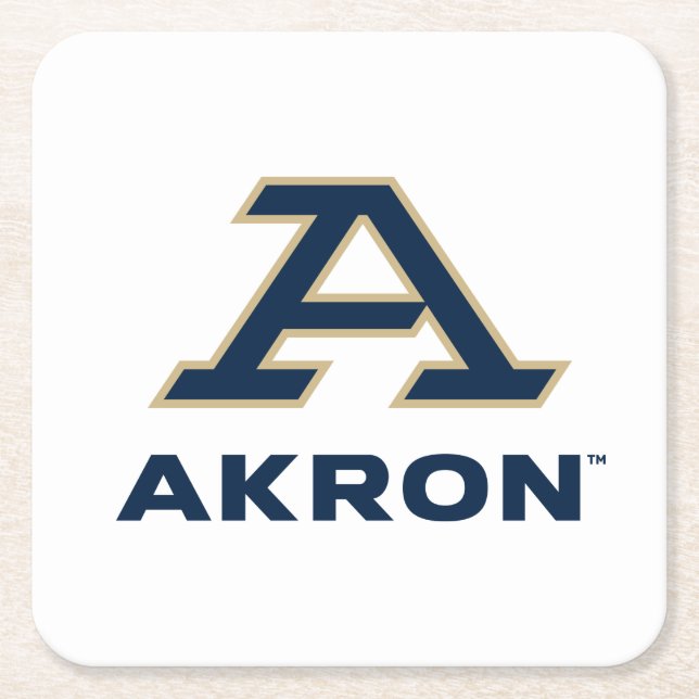 University of Akron | A Akron Square Paper Coaster (Front)