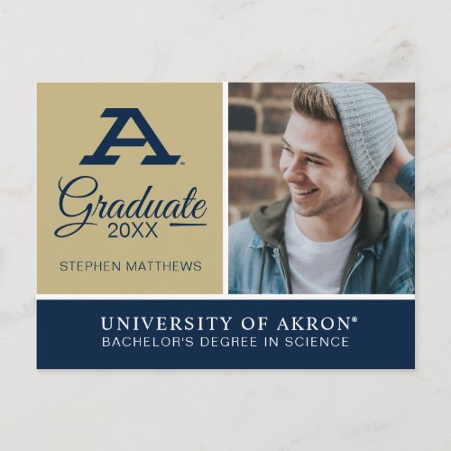 University of Akron  A Announcement Postcard
