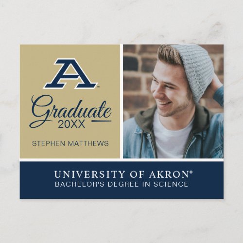 University of Akron  A Announcement Postcard