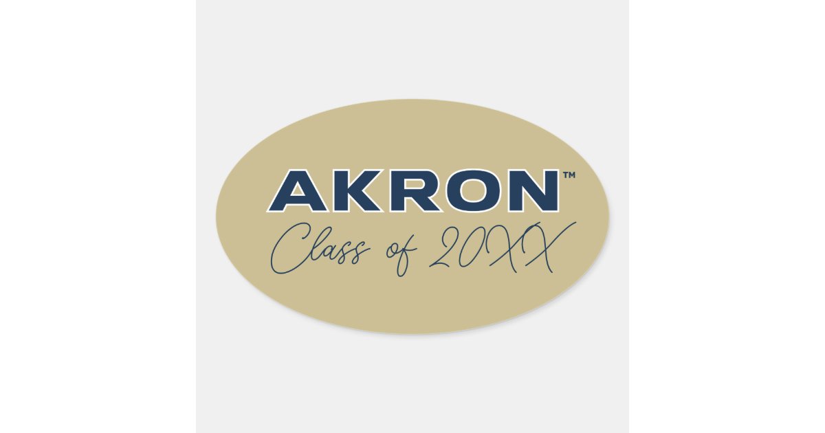 University of Akron | Akron Oval Sticker | Zazzle