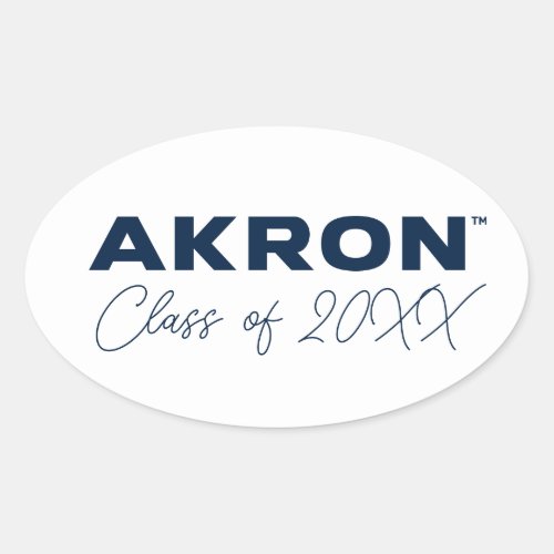 University of Akron  Akron Oval Sticker