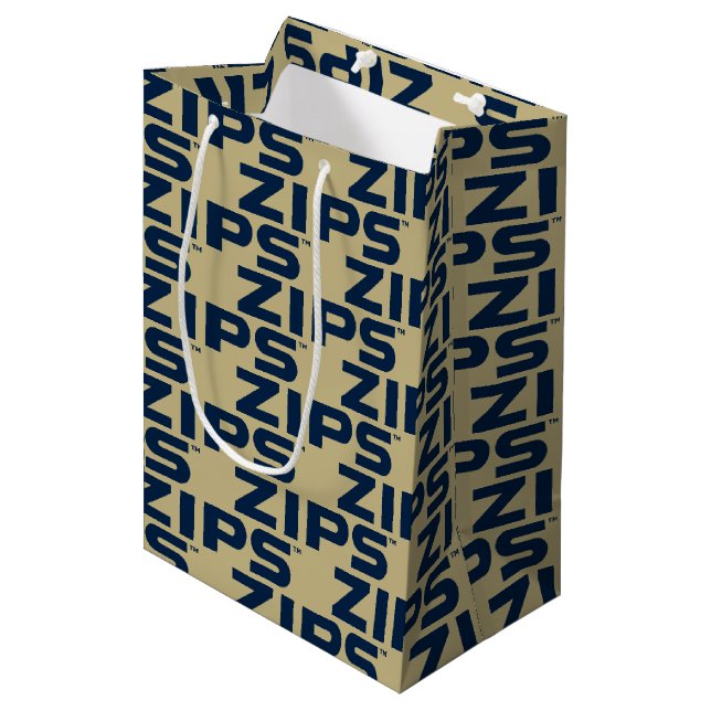 University of Akron | Zips Medium Gift Bag (Front Angled)