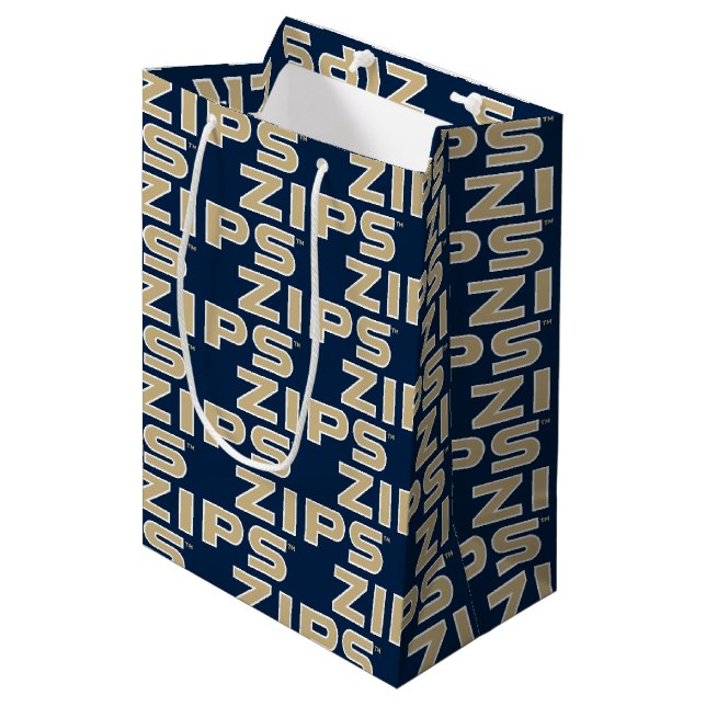 University of Akron | Zips Medium Gift Bag (Front Angled)