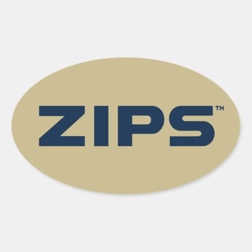 University of Akron  Zips Oval Sticker