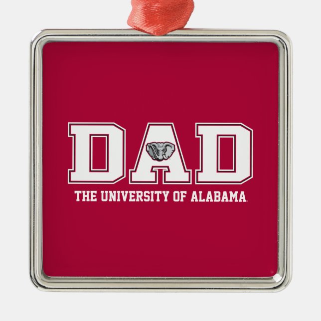 University of Alabama Dad w/ Big Al Metal Ornament (Front)