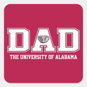 University of Alabama Dad w/ Big Al Square Sticker