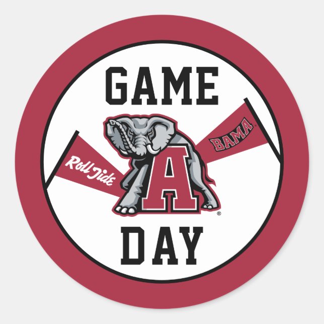 University of Alabama Game Day Classic Round Sticker (Front)
