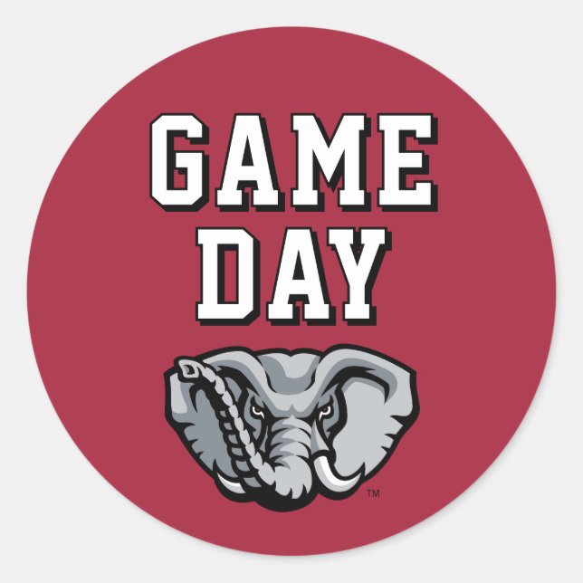 University of Alabama Game Day Classic Round Sticker (Front)