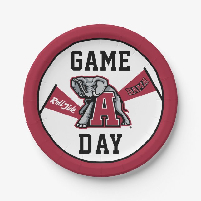 University of Alabama Game Day Paper Plates (Front)