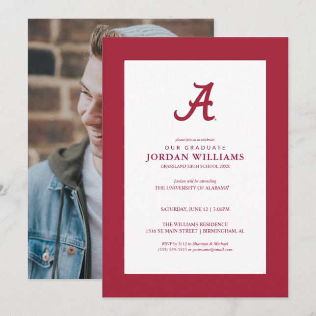 University of Alabama Graduation Announcement (Front/Back)