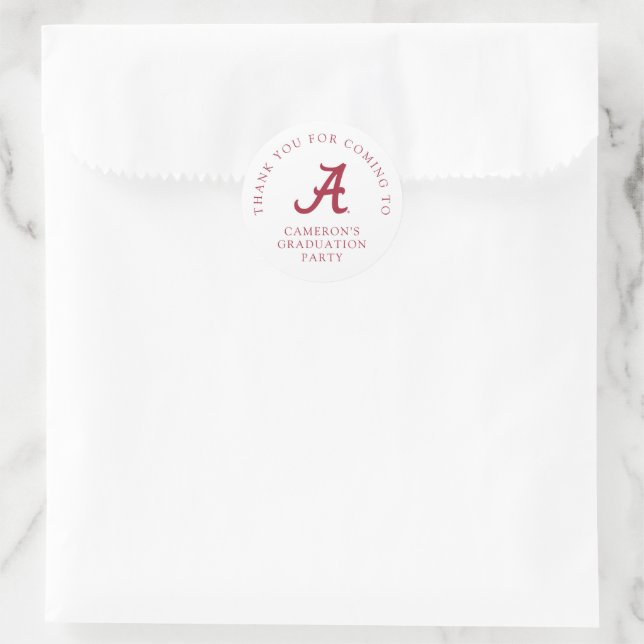University of Alabama Graduation Classic Round Sticker (Bag)