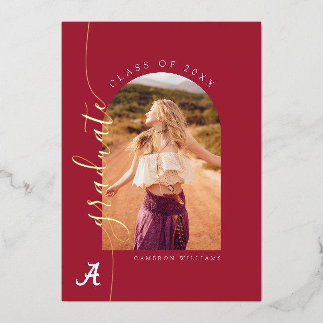 University of Alabama Graduation Foil Invitation (Front)