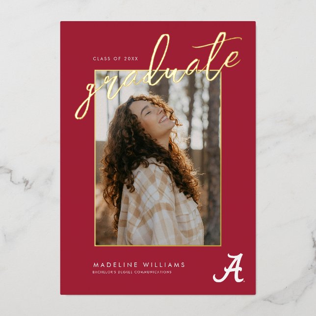 University of Alabama Graduation Foil Invitation (Front)