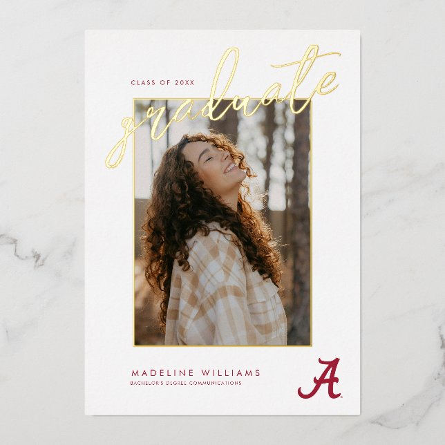 University of Alabama Graduation Foil Invitation (Front)