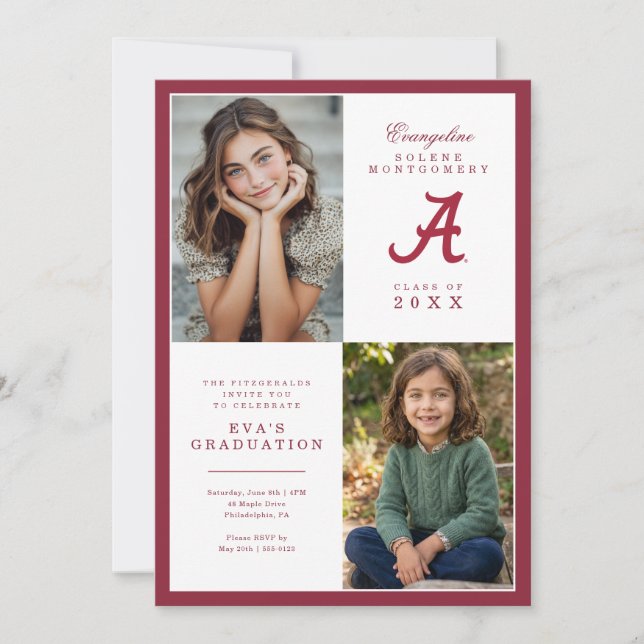 University of Alabama Graduation Invitation (Front)