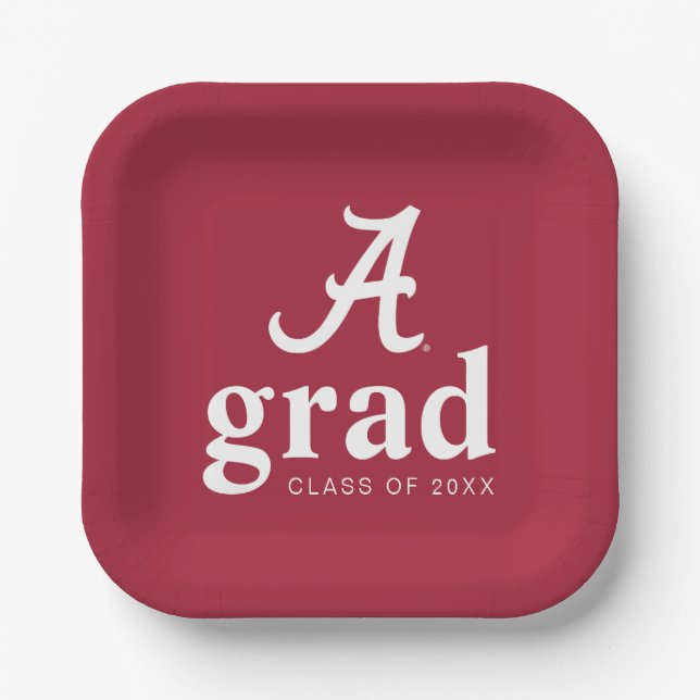 University of Alabama Graduation Paper Plates (Front)