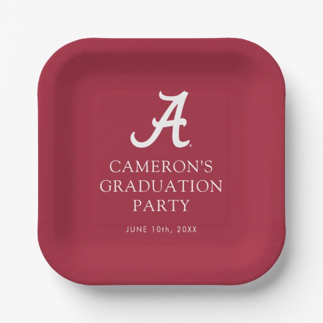 University of Alabama Graduation Paper Plates (Front)