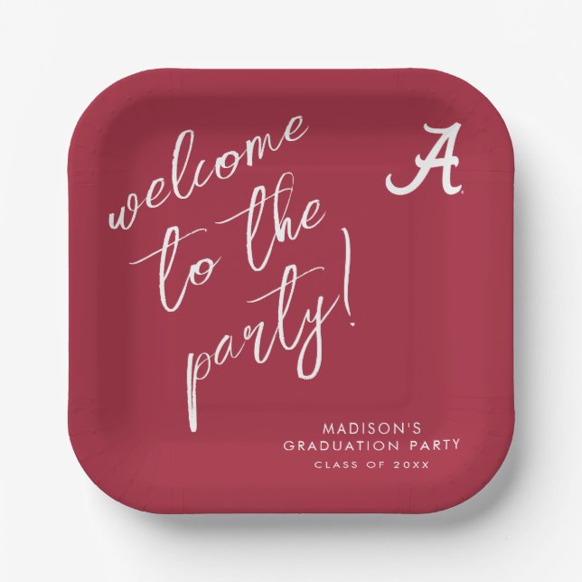 University of Alabama Graduation Paper Plates (Front)