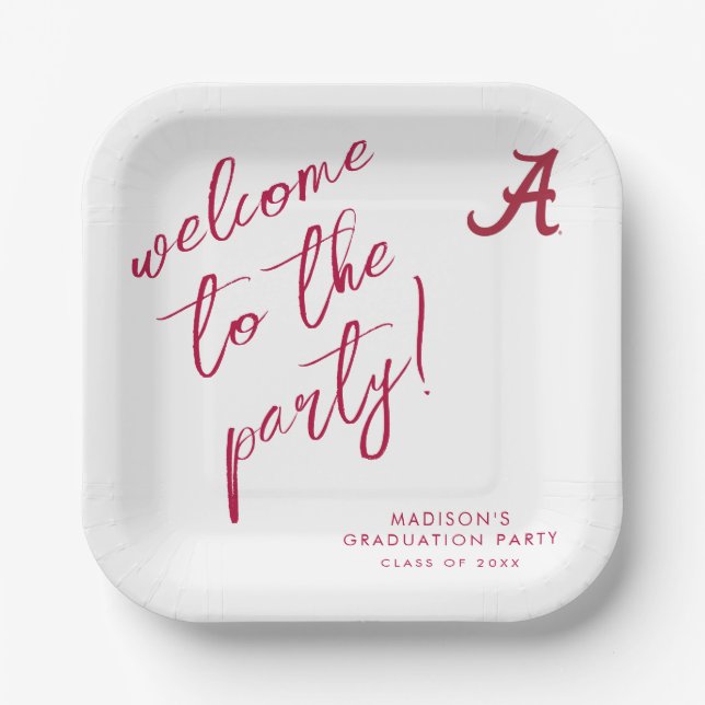 University of Alabama Graduation Paper Plates (Front)