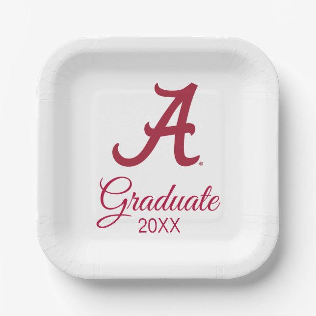 University of Alabama Graduation Paper Plates (Front)