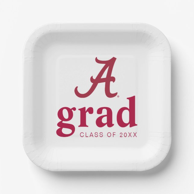 University of Alabama Graduation Paper Plates (Front)