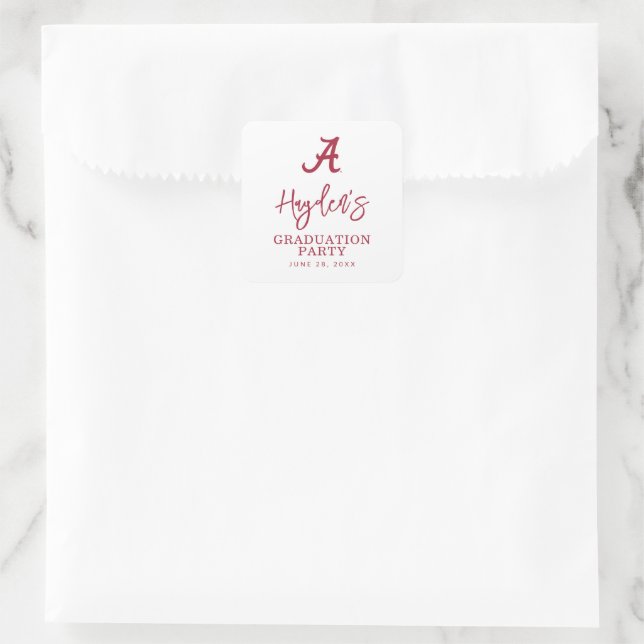 University of Alabama Graduation Square Sticker (Bag)