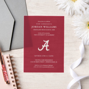 University of Alabama Graduation Vellum Invitations