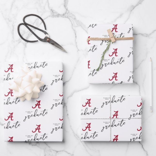 University of Alabama Graduation Wrapping Paper Sheets (Front)