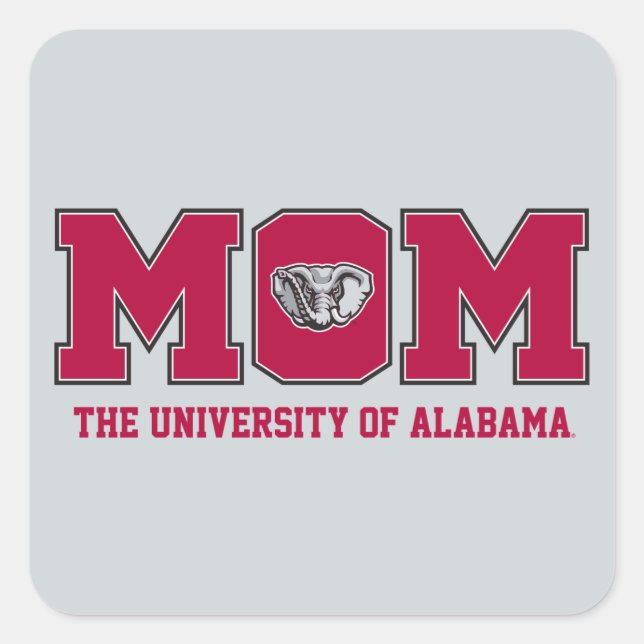 University of Alabama Mom w/ Al Square Sticker (Front)