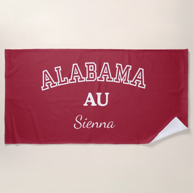 University of Alabama Personalized Beach Towel (Front)