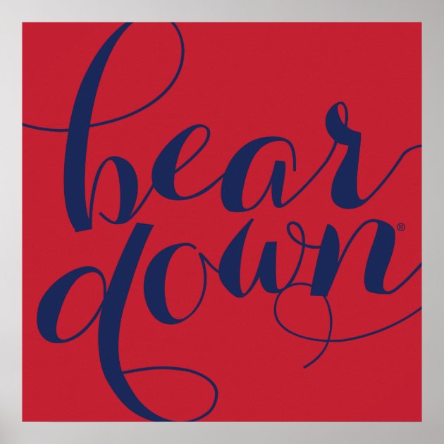 University Of Arizona Bear Down Script Poster Zazzle   University Of Arizona Bear Down Script Poster R6955f684d43b4fab9f544b14fac0b615 W2q 8byvr 630 