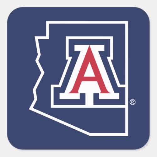 University Of Arizona  State Logo Square Sticker