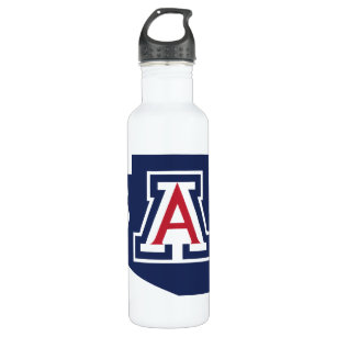 Alabama Script A All Over Print Water Bottle With Straw