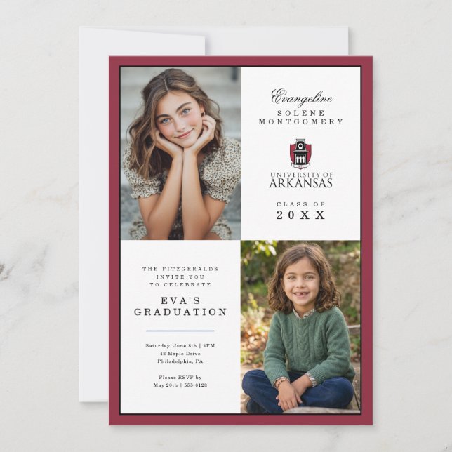 University of Arkansas Graduation Invitation (Front)